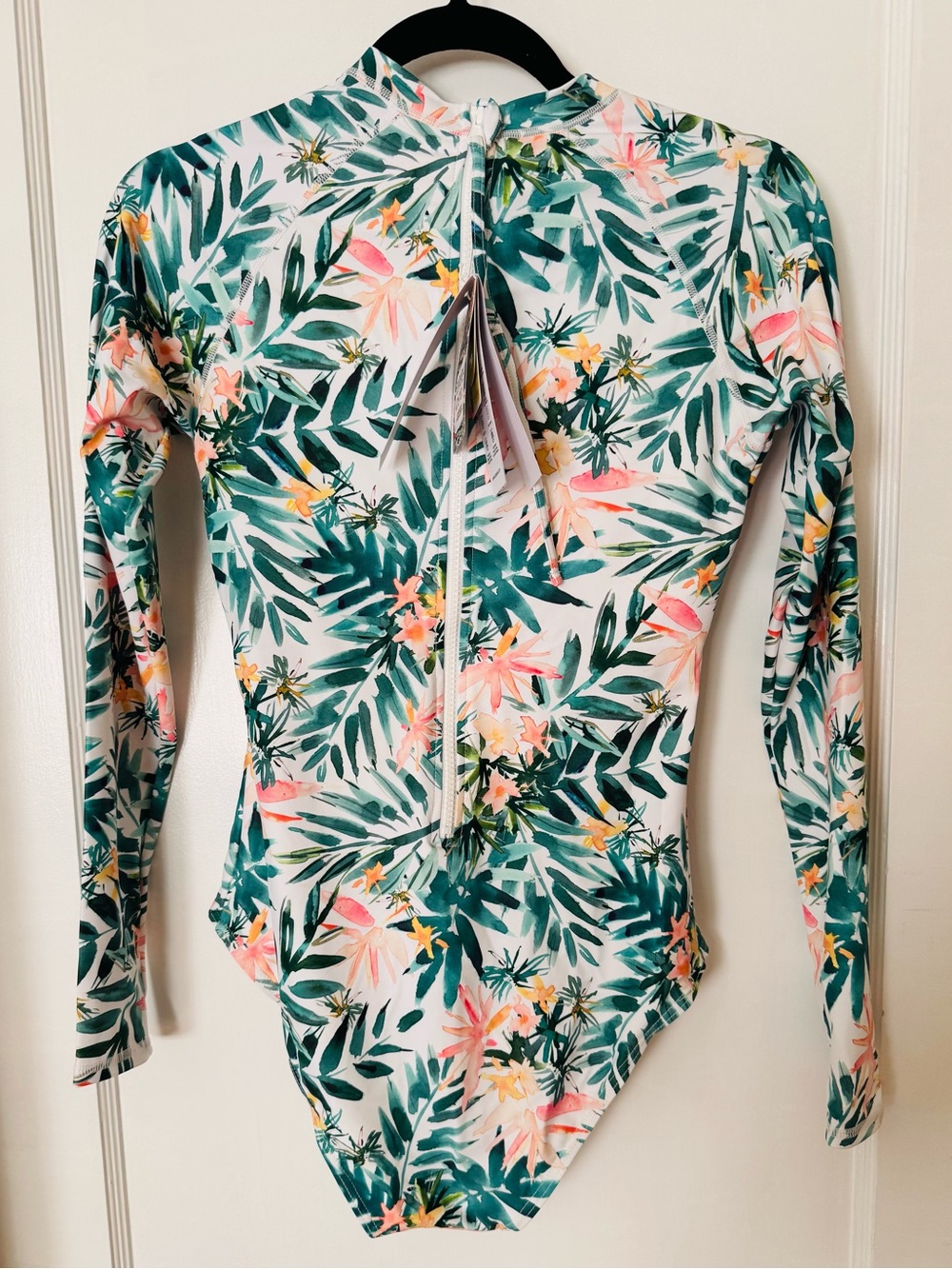 NWT Barbara Ignatiev for AXESEA Floral Print Long Sleeve One-Piece Paddle Suit